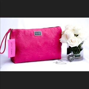 Betsy Johnson hot pink large clutch